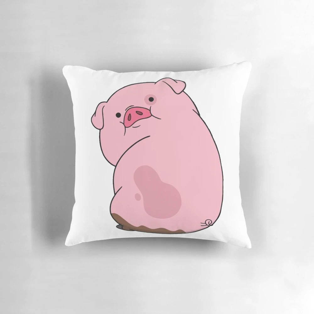 Gravity Falls Waddles Plush Pillow, a soft and cuddly pillow featuring the beloved pig character from the popular animated series.