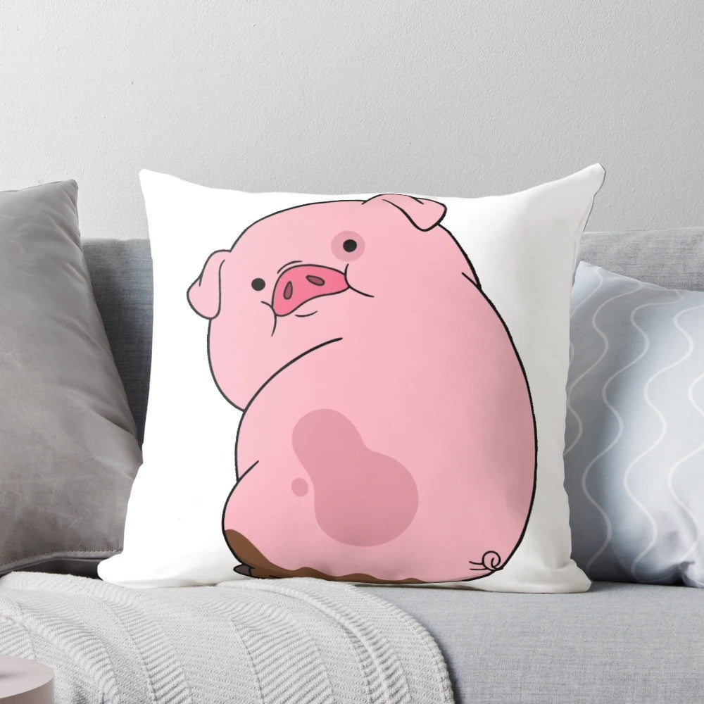 Gravity Falls Waddles Plush Pillow, a soft and cuddly pillow featuring the beloved pig character from the popular animated series.