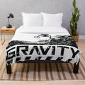 Downhill mountain biking silhouette design on a plush blanket