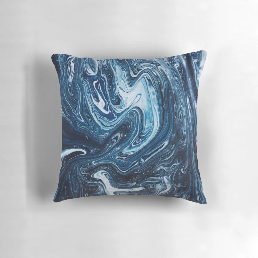 Gravity III modern abstract marble and swirl pattern decorative pillow