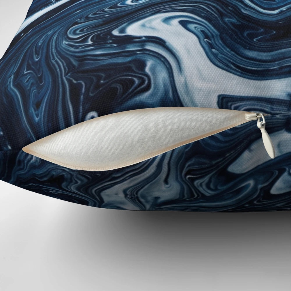 Gravity III modern abstract marble and swirl pattern decorative pillow