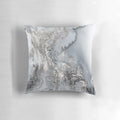 Gray silver marble print decorative throw pillow for home and office