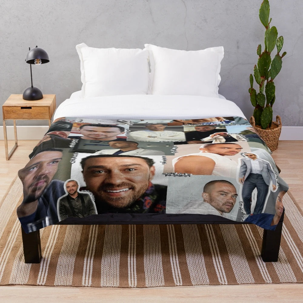 Jackson Avery Inspired Collage Plush Blanket