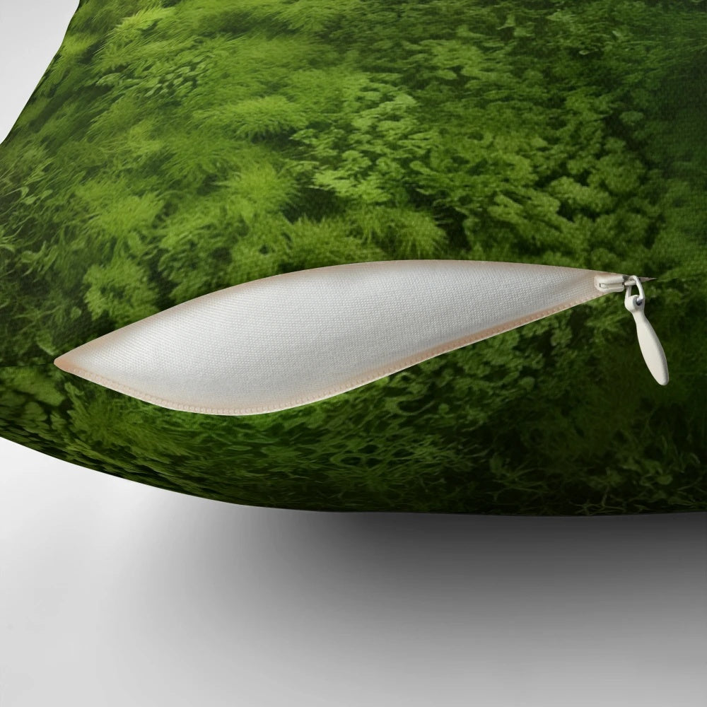 Green, textured moss pattern pillow for nature-inspired home decor