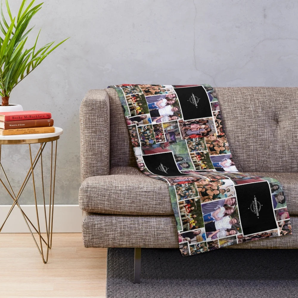 Greenhouse Academy inspired plush blanket featuring a collage of the show's characters