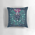 Gremlins-themed Christmas pillow with retro ugly sweater design