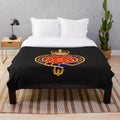 Grenadier Guards-inspired plush blanket with military insignia design
