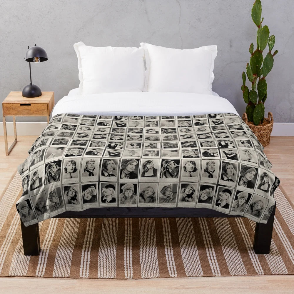 Greta Garbo 1920s Plush Blanket