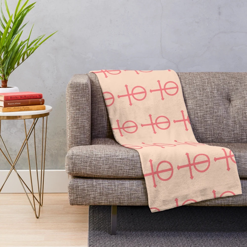 Greta Van Fleet inspired pink symbol plush blanket