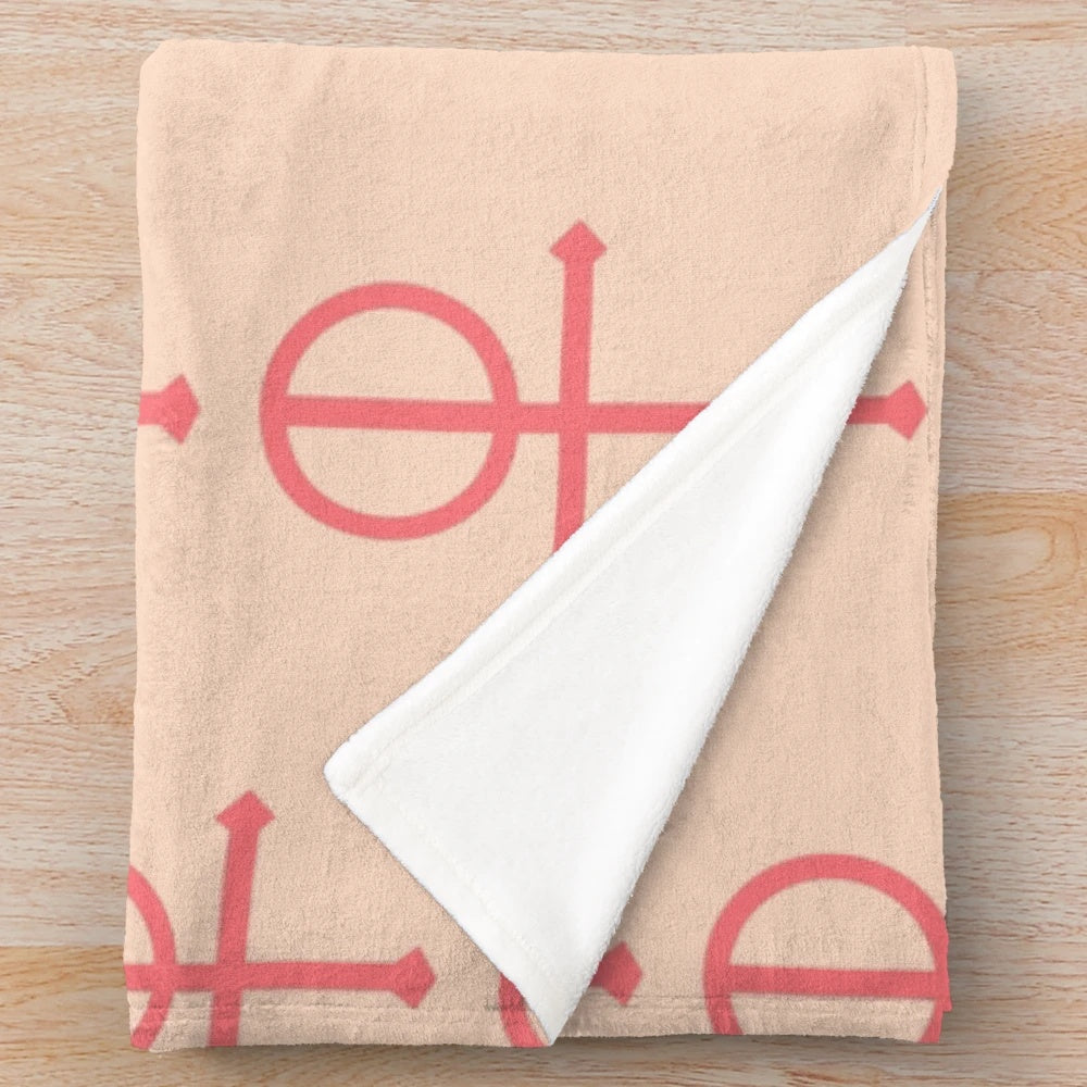 Greta Van Fleet inspired pink symbol plush blanket