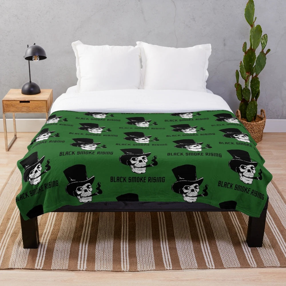 Greta Van Fleet inspired plush blanket featuring the band's iconic logo and imagery