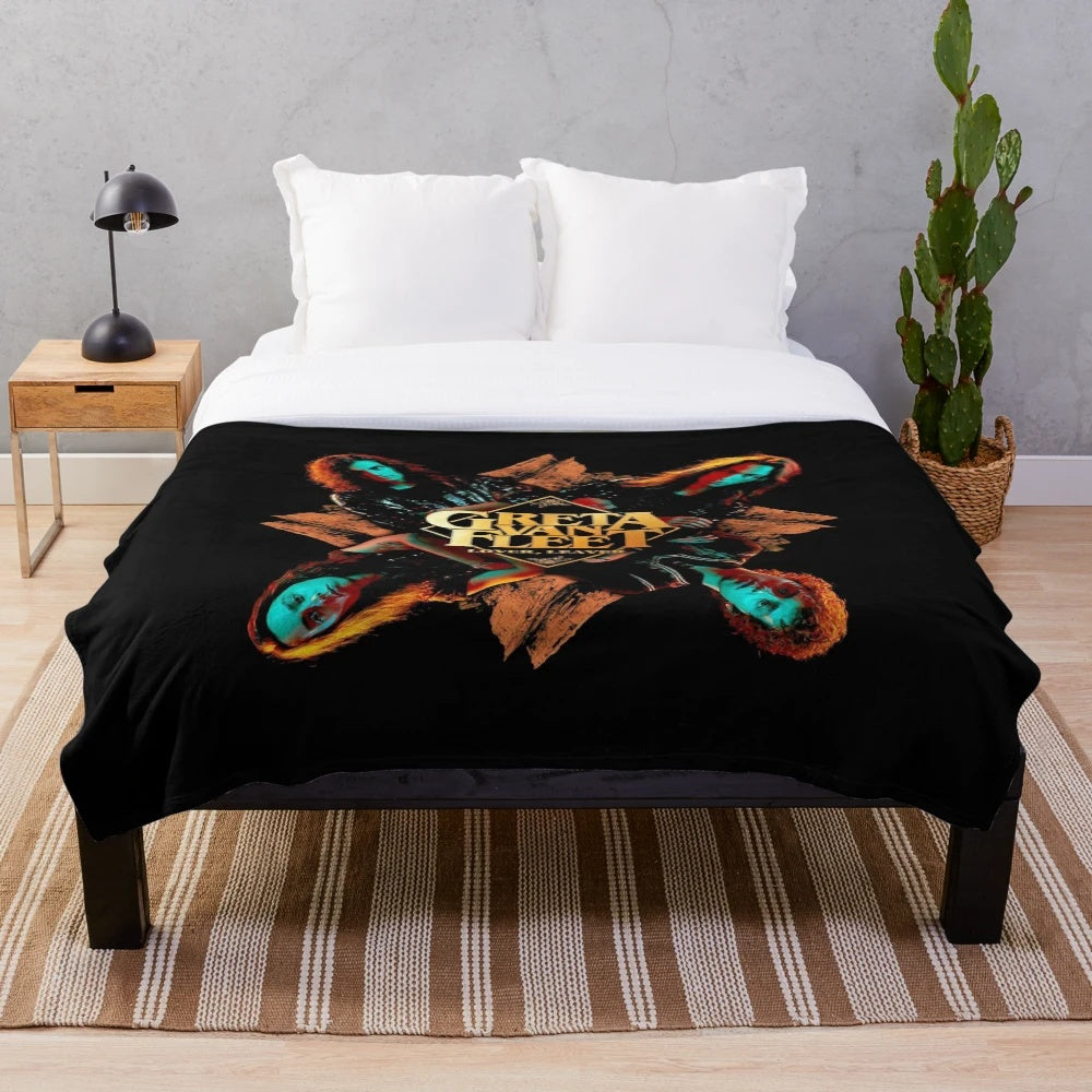 Greta Van Fleet Inspired Plush Blanket - Soft, Cozy Home Decor for Fans