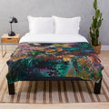 Grevillea inspired plush blanket with Australian native flowers
