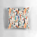 Greyhound dog in geometric camouflage pattern printed on a soft, plush pillow