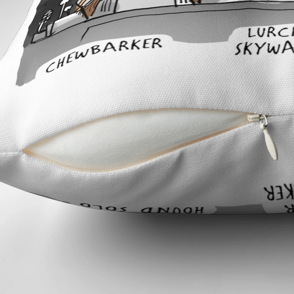 Greyhound inspired cartoon pillow with dog design