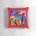 Greyhound, lurcher, and whippet cartoon design pillows