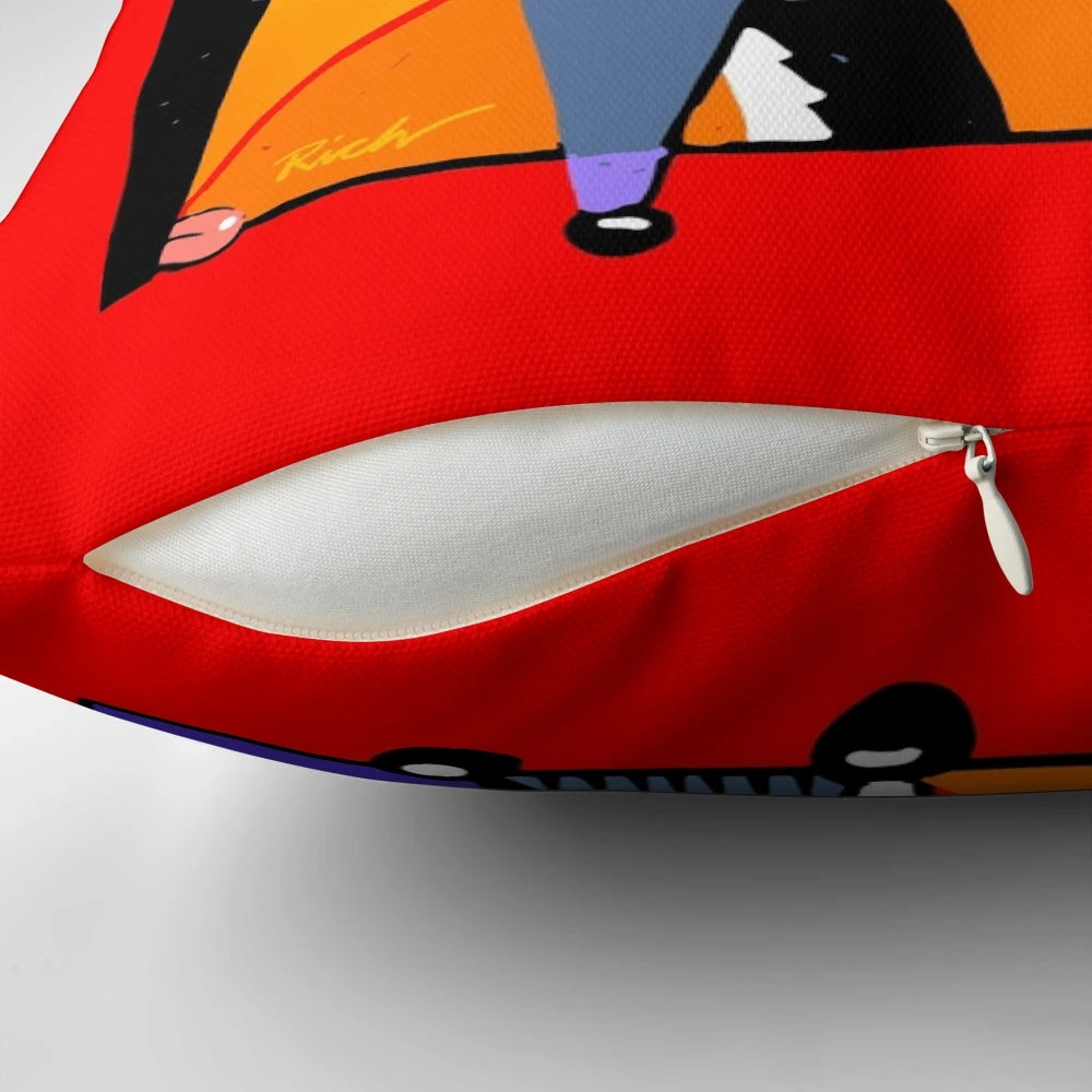 Greyhound, lurcher, and whippet cartoon design pillows