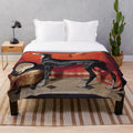 Greyhound plush blanket featuring the sighthound breed