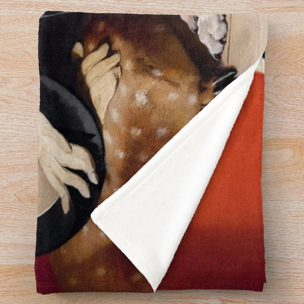 Greyhound plush blanket featuring the sighthound breed