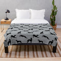 Greyhound Silhouette Plush Blanket with Sighthound Breeds