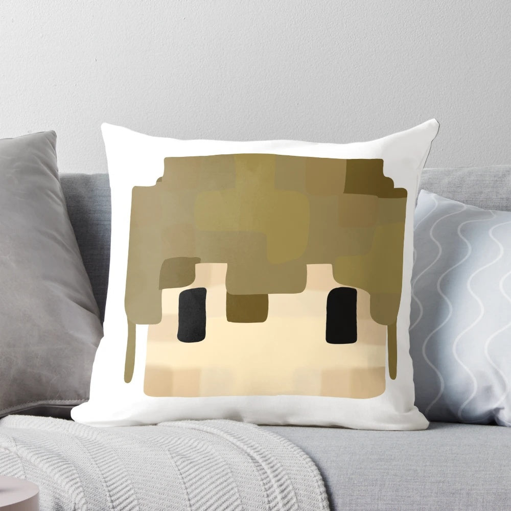 Grian-themed decorative pillow featuring the Hermitcraft server icon