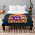 Plush blanket featuring a griddy dance design, perfect for Justin Jefferson and Minnesota Vikings fans
