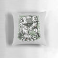 Gridiron football 3 point stance pillow featuring a football lineman in a tackle position