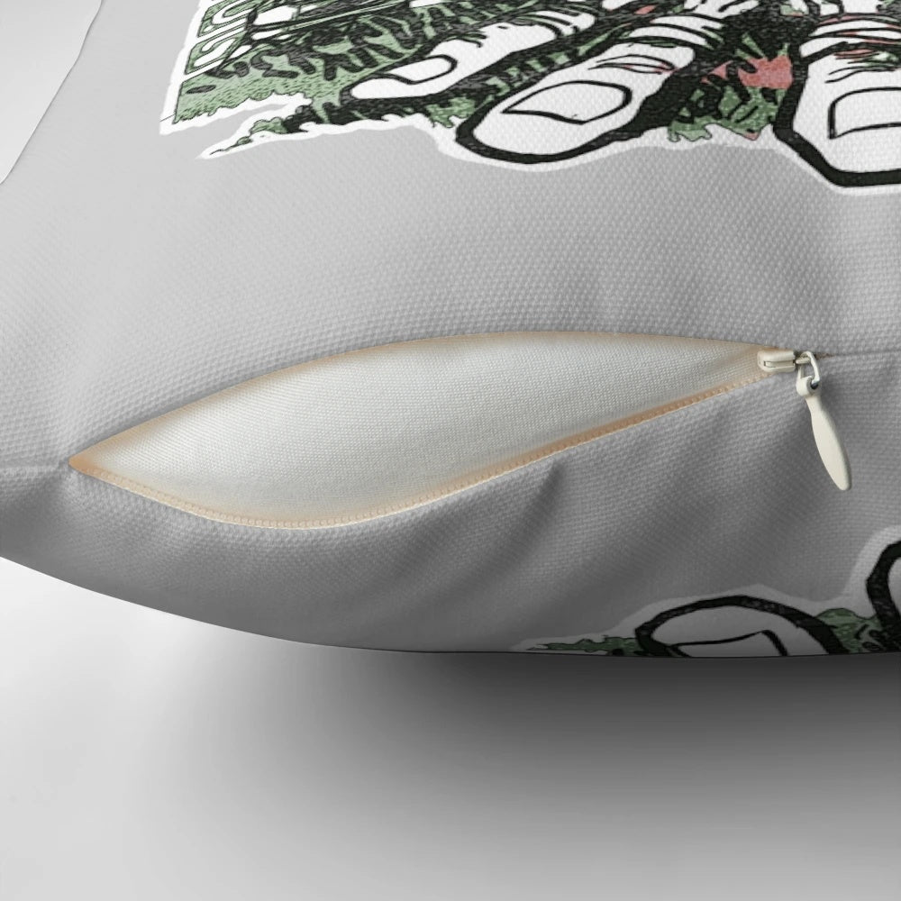 Gridiron football 3 point stance pillow featuring a football lineman in a tackle position