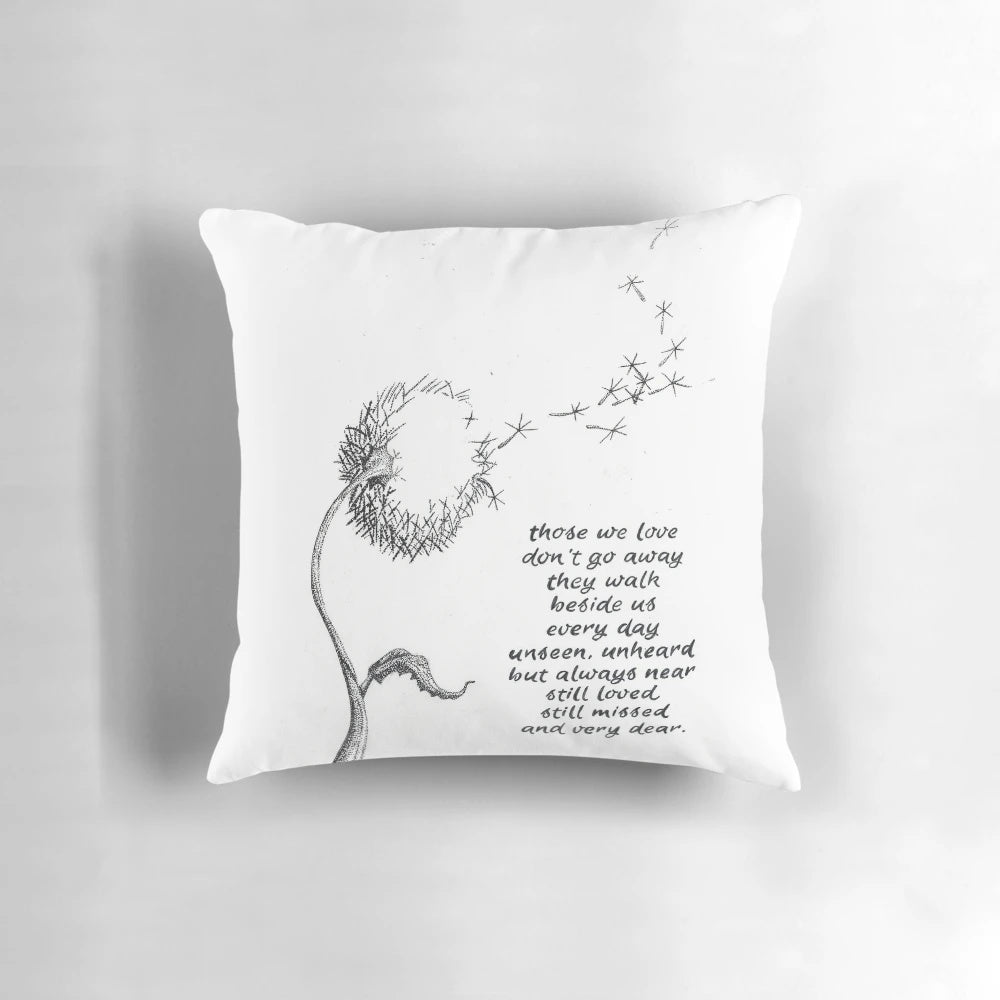 Soft, comforting grieving memorial pillow with floral design