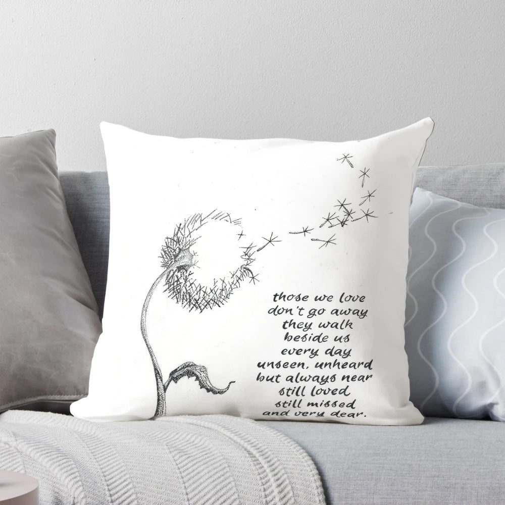 Soft, comforting grieving memorial pillow with floral design