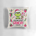 Grinch Christmas pillow with plush, soft fabric