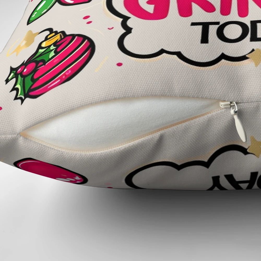 Grinch Christmas pillow with plush, soft fabric