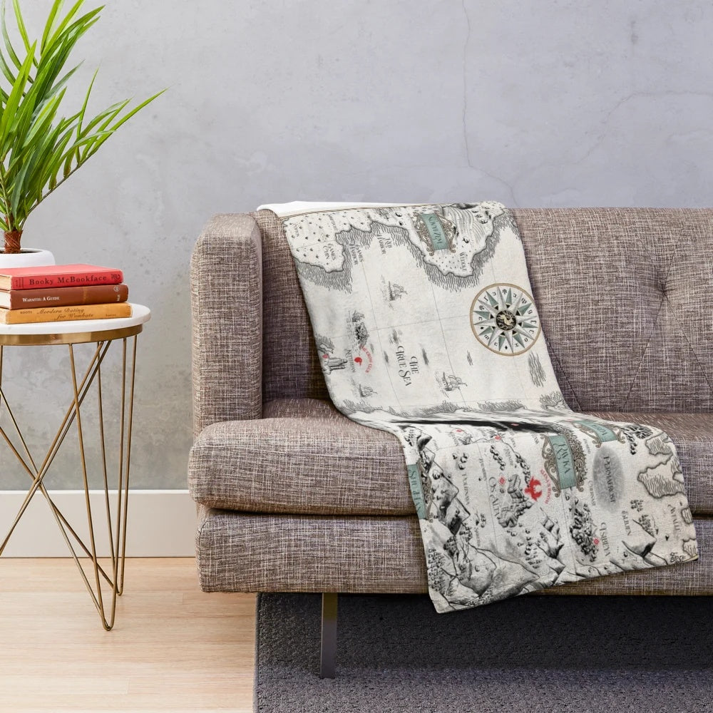 Grishaverse Inspired Plush Blanket with Detailed Map Design