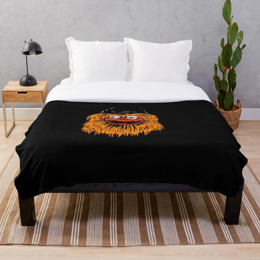 Gritty-themed plush blanket featuring the iconic Philadelphia Flyers mascot