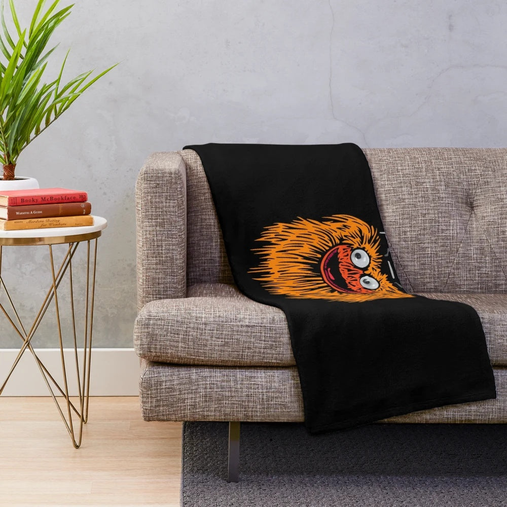 Gritty-themed plush blanket featuring the iconic Philadelphia Flyers mascot
