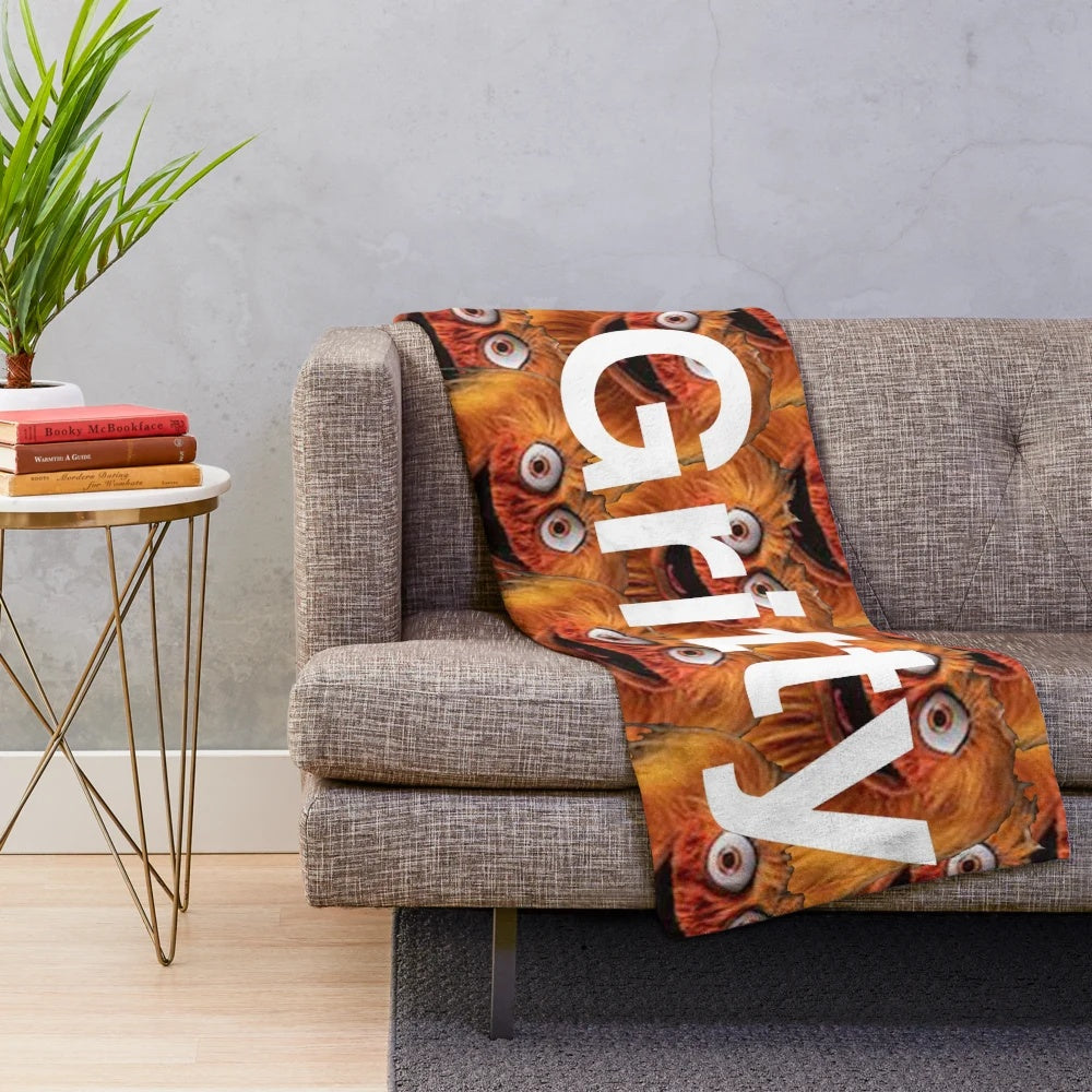 Gritty-inspired plush blanket with Philly sports team colors