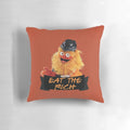 Gritty's Eat the Rich Sticker Pillow - Funny NHL Hockey Mascot Gift