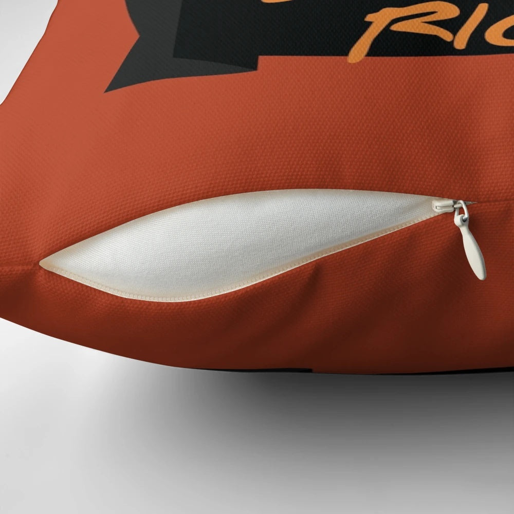 Gritty's Eat the Rich Sticker Pillow - Funny NHL Hockey Mascot Gift