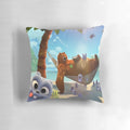 Grizzy and the Lemmings holiday-themed throw pillow featuring the popular cartoon characters