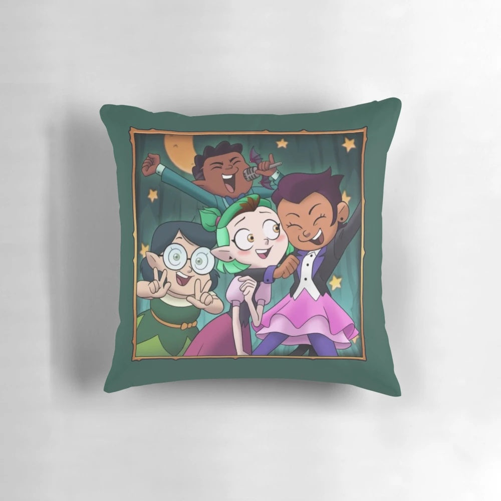 Grom Night Pillow featuring characters from the Owl House series