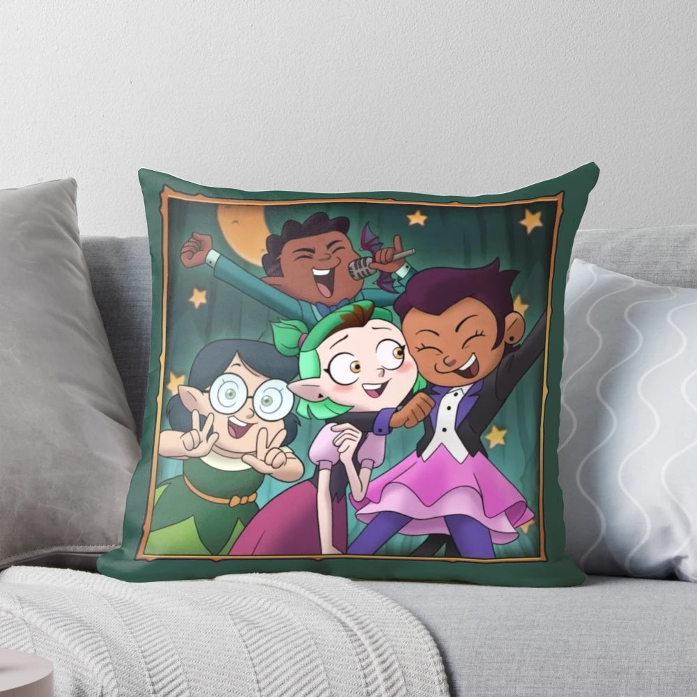 Grom Night Pillow featuring characters from the Owl House series