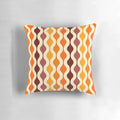 Vibrant 70s groovy pattern throw pillow in retro abstract design
