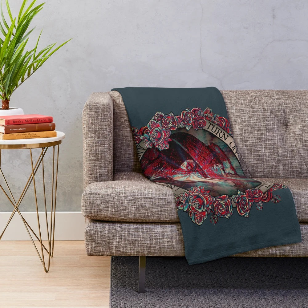 Colorful Lovelight plush blanket with psychedelic design and tie-dye patterns