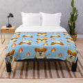 Growlithe-themed plush blanket with fire, orange, and red colors
