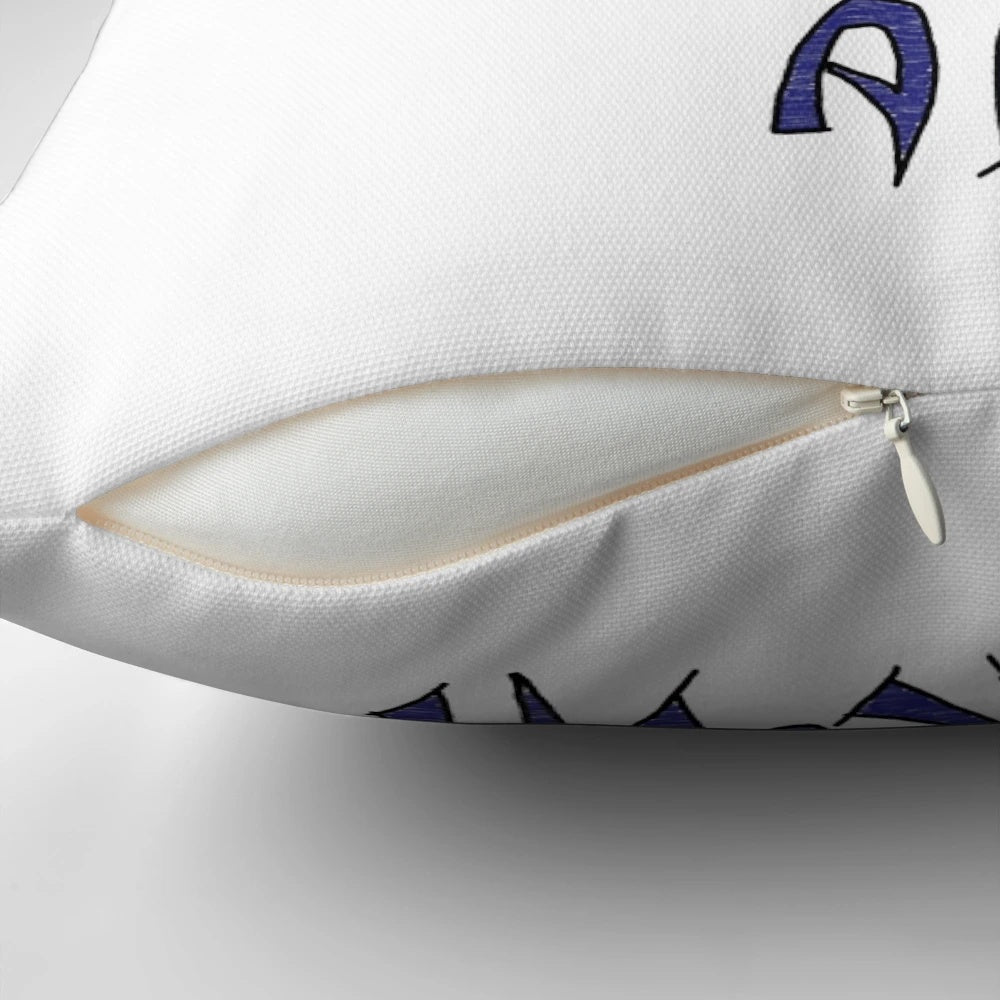 Colorful pillow with "Grr...Argh!" design, inspired by the Mutant Enemy logo from Buffy the Vampire Slayer.