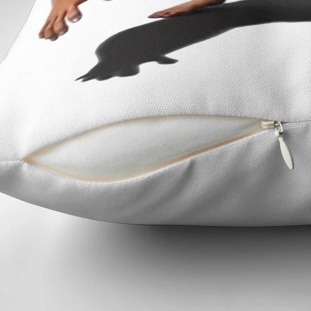 Image of a Grug cartoon character printed on a plush, cozy pillow.