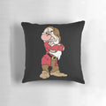 Grumpy Snow White and the Seven Dwarfs decorative throw pillow with vibrant colors and a whimsical design.