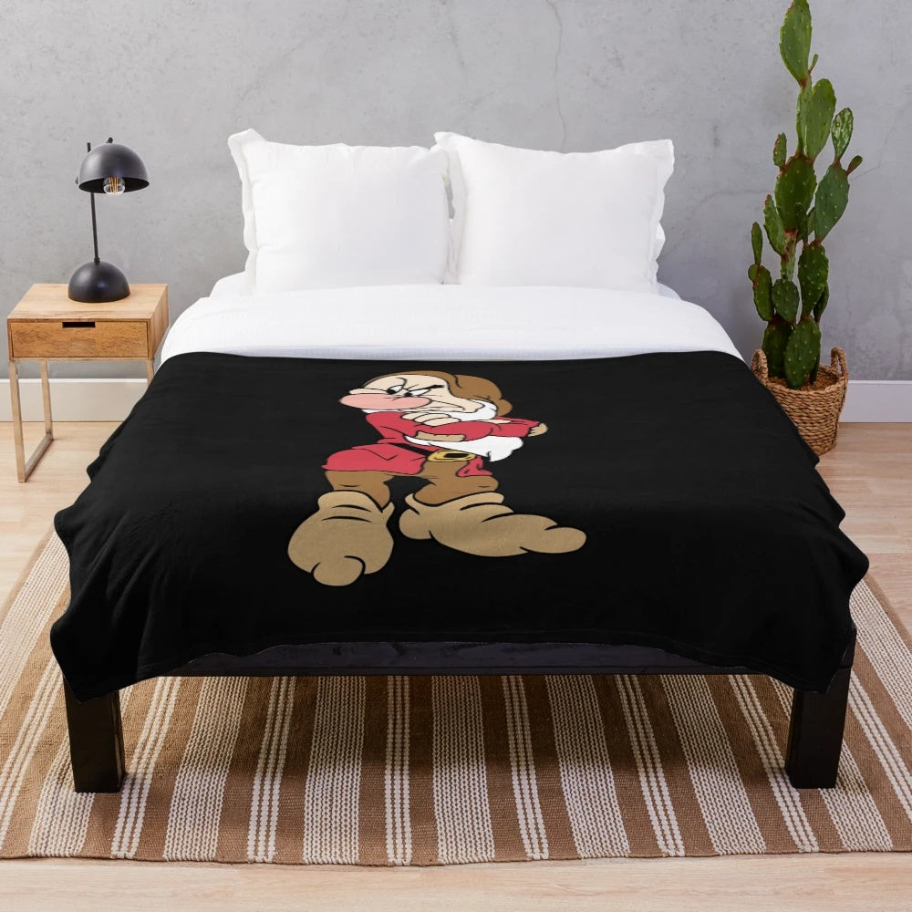 Grumpy Snow White and The Seven Dwarfs Plush Blanket