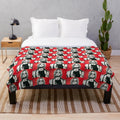 Plush blanket with a pop art-inspired Kurt Cobain design