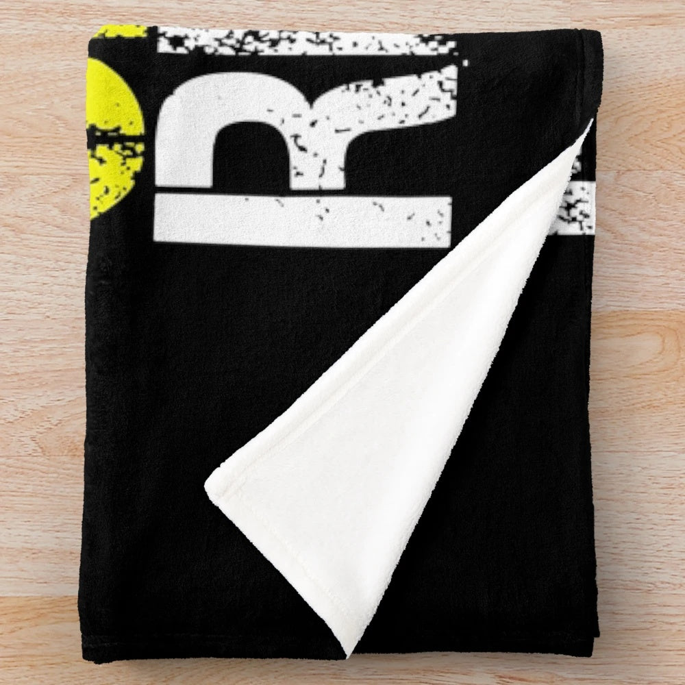 Grunge plush blanket with "Eat Sleep Cinema Repeat" design